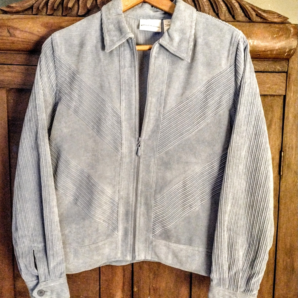 Alfred Dunner Women's Blue Corduroy Jacket